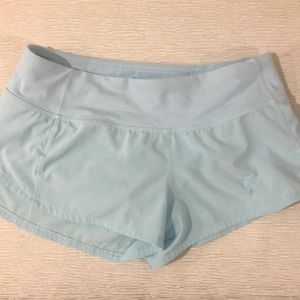 Light Blue Lululemon Speed Up Shorts